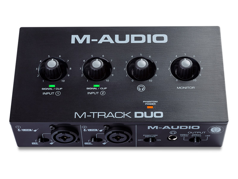 M-Audio M-Track Duo Interface Áudio USB INPUTS (1x XLR/JACK)48-KHz Preamp ProTools M-Audio Edition MPC Beats 20 effect plugins AVID