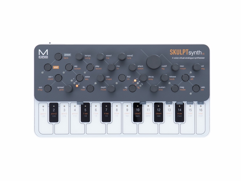 Modal SKULPTsynth SE is a powerful portable performance synthesiser that allows musicians to perform and compose anywhere. USB or battery