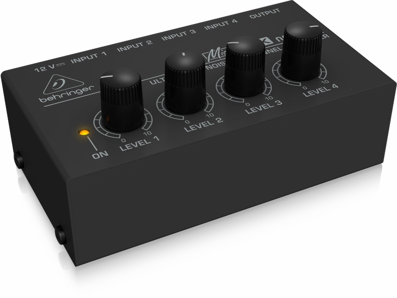 Behringer MX400 is the ideal solution for mixing multiple line-level signals on a budget. it's cute as a button, but you'll want to own one.