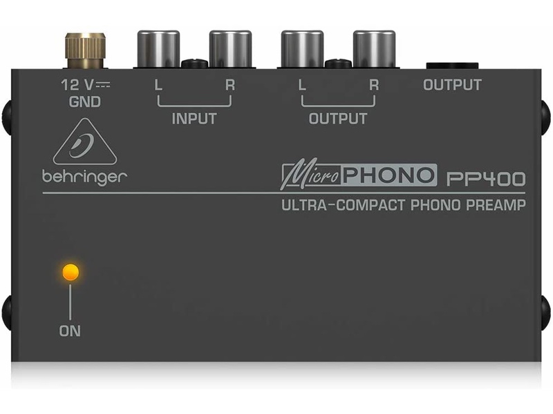 The ultra-compact Behringer PP400 stereo RCA Inputs and Outputs, as well as a ¼ " TRS Output jack. Incredible low-noise operation