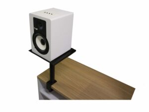 Power Studio PSS 120DESK BL (PAR) Suporte de mesa para colunas/monitores de estúdio: Bandeja: 230x230mm; altura 25 a 40 cm; Suporta 10 kg max