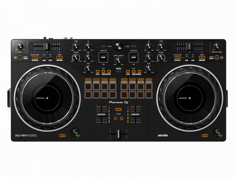 Pioneer DJ DDJ-REV1 with free Serato DJ Lite software, boasting a brand-new battle-style layout that's easy to use and perfect for playing