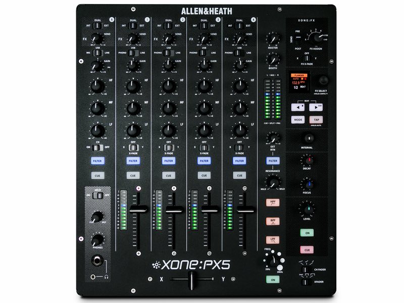 Allen & Heath Xone PX5 is 4+1 channel mixer, offering simple intuitive layout with sublime analogue audio quality. mixer is equipped with the legendary Xone