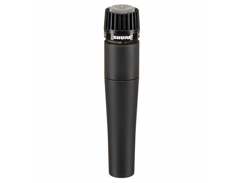 Shure SM57 LC Versatile, flat-response condenser mic in both acoustic and high volume performance applications. Designed for use with amplified.