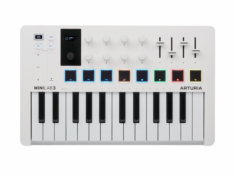 Arturia Minilab 3 White gives easy controls, great-feeling keys, fully-integrated all-in-one software package that's ready to get creative right out the box
