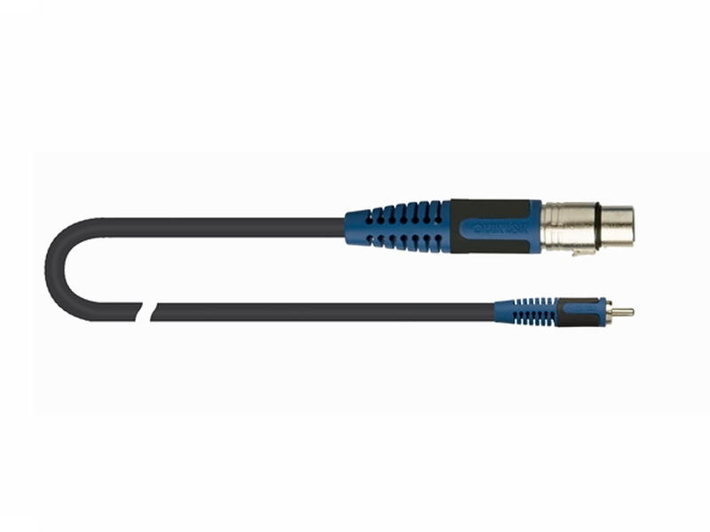 Cabos Profissionais SOLID Quik Lok RKSA/132-2 Adaptor cable, Quik Lok ROK, XLR Female / RCA Male, Color: black, Length: 2 mt.