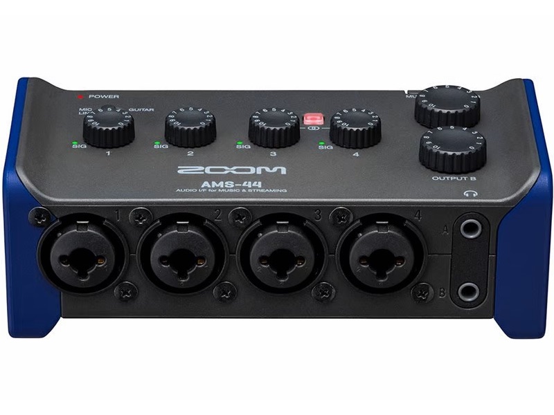 Whether you're recording or streaming, the Zoom AMS-44 keeps your setup simple. It features four XLR/TRS combo inputs along with Zoom's high-performance.