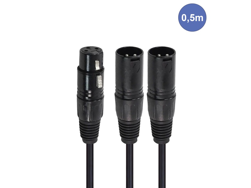 Power Acoustics AUDIOCAB 4040 0.5m XLR F - 2x XLR M